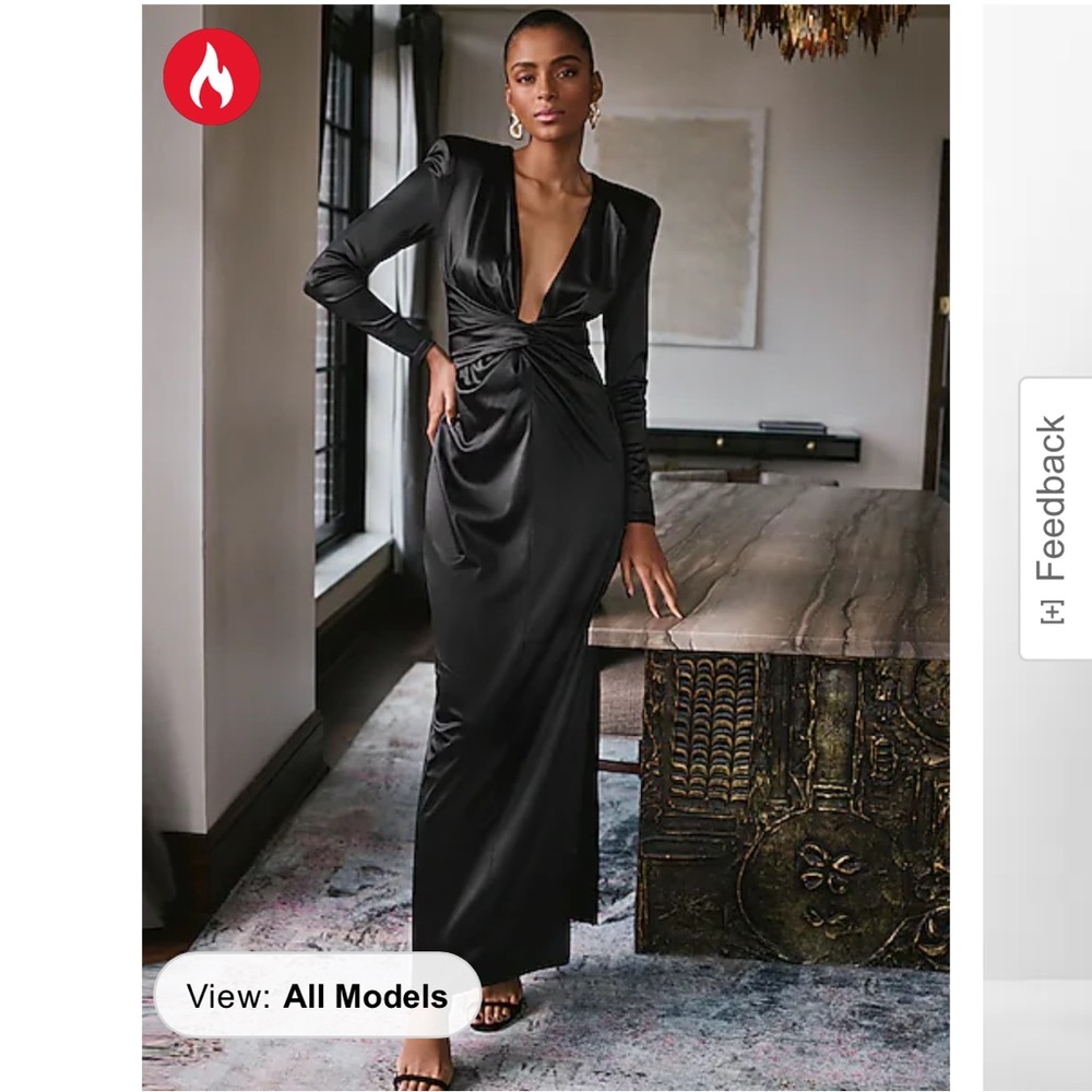 Satin Twist Front Maxi Dress